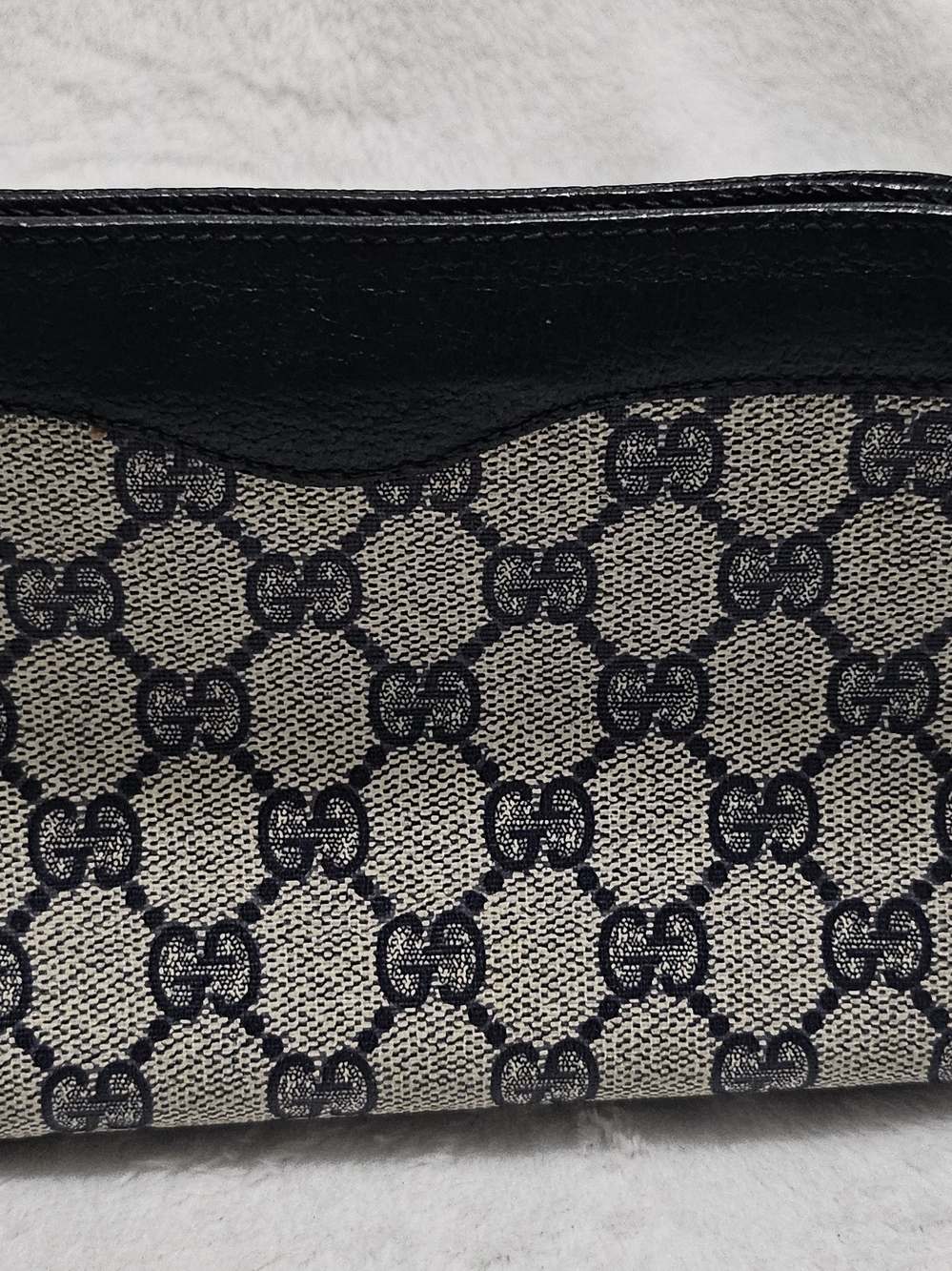 Vintage Blue Gucci Canvas Tote with Wallet and Makeup Bag - Picture 13 of 16